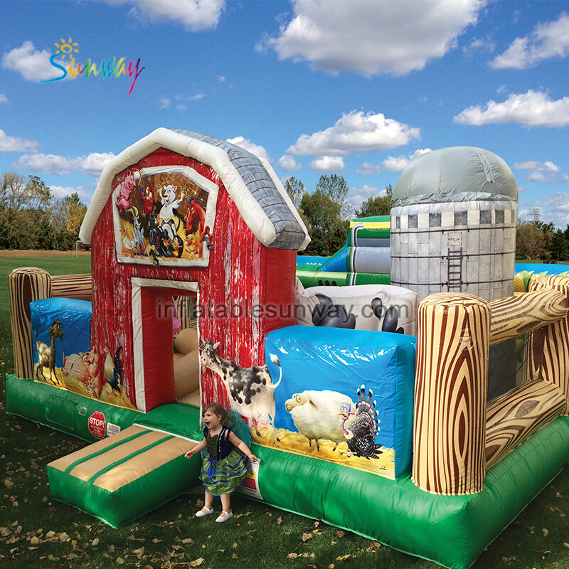 Inflatable Toddler Barnyard Bounce House Yard Playland Farm theme park inflatable fun-city bouncer park bouncer